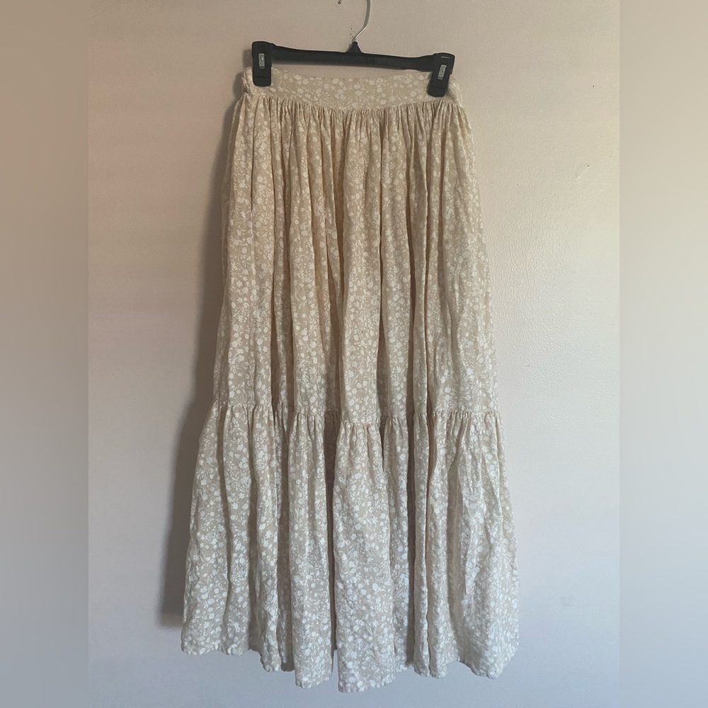 MARBLE Cream Floral Maxi Skirt - Picture 4 of 15